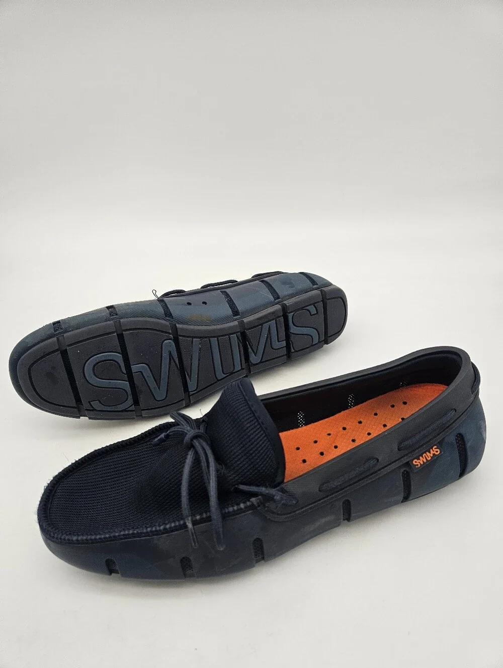 SWIMS Braided Lace Loafer Water Boat Shoes Mens 10 Navy Blue Preppy 21284-578